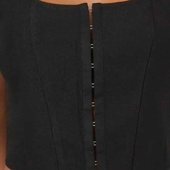 Forever 21 women's black hook-and-eye corset top size M - Picture 5 of 5